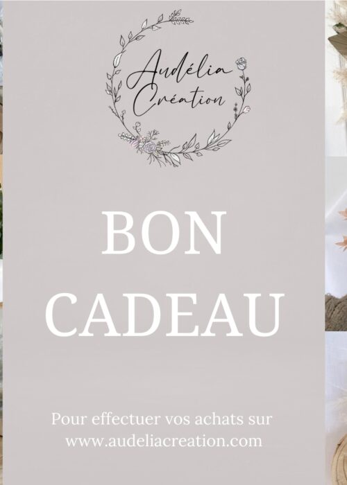 Carte-cadeau Audelia Créations, fleurs séchées et stabilisées.