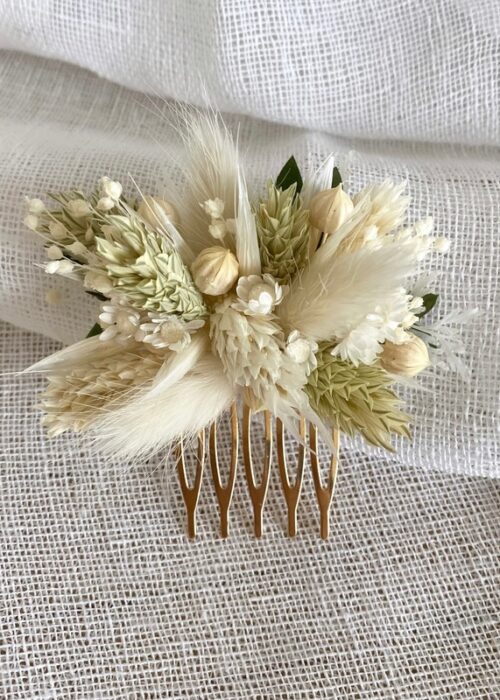 Peigne fleurs séchées