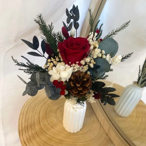 Composition Noël Rose rouge