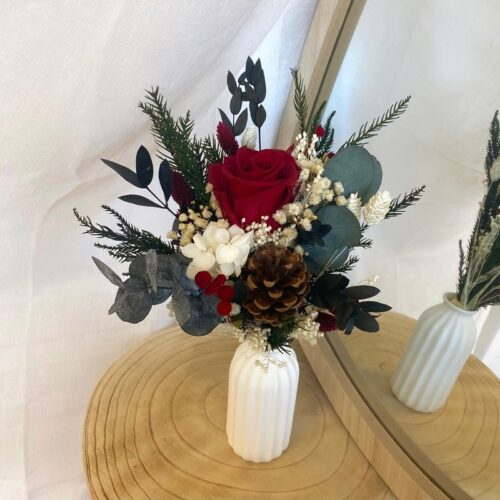 Composition Noël Rose rouge
