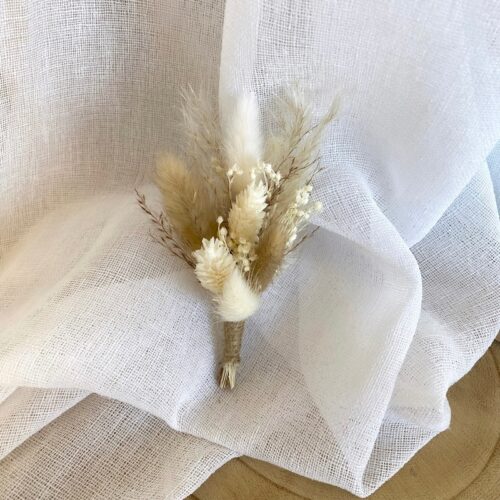 Boutonnière fleurs séchées Nude