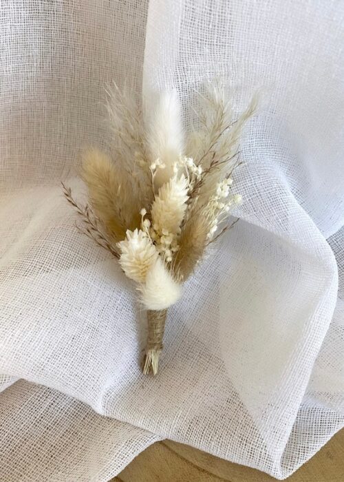 Boutonnière fleurs séchées Nude