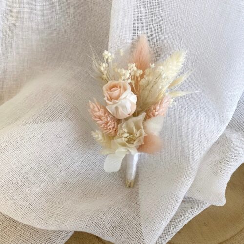 Boutonnière Rose poudré