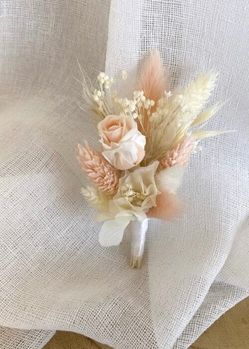 Boutonnière Rose poudré