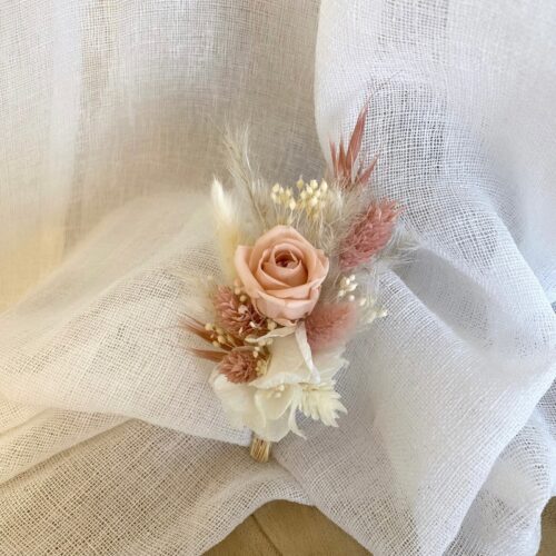 Boutonnière Vieux rose