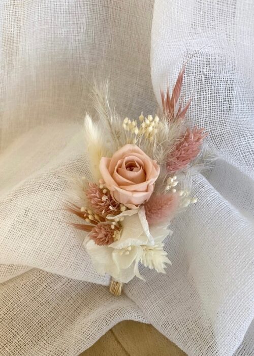 Boutonnière Vieux rose
