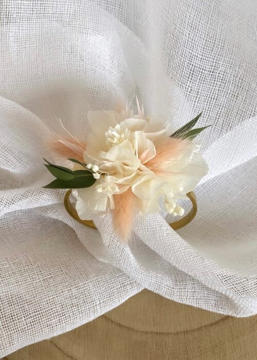 Bracelet sur jonc Rose poudré/Vert