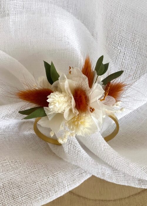 Bracelet sur jonc Terracotta/Vert