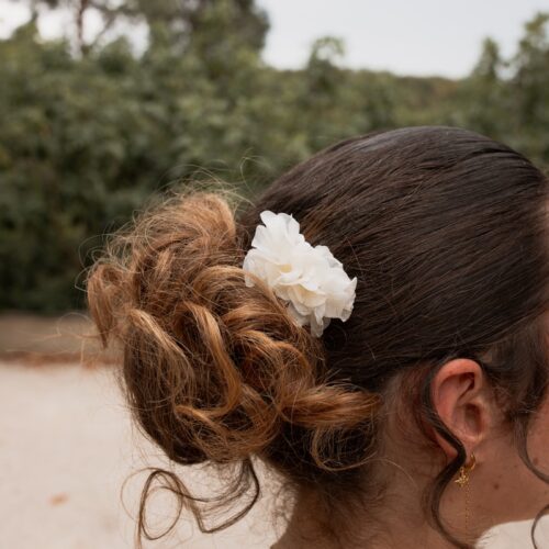 Peigne Hortensia blanc