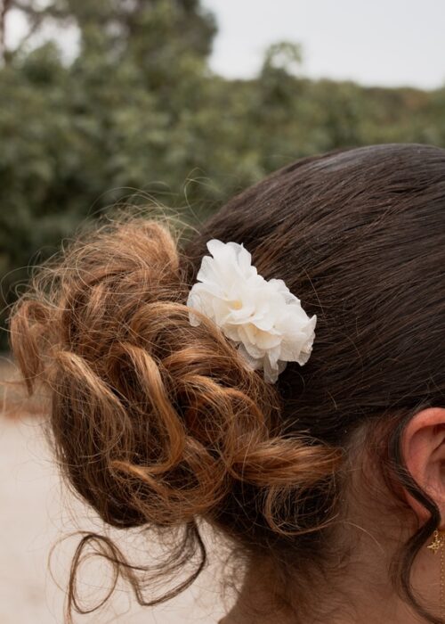 Peigne Hortensia blanc
