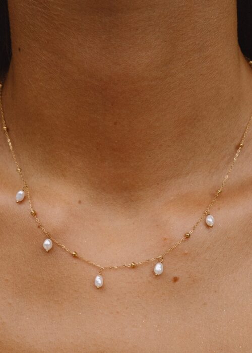 Collier perles blanches