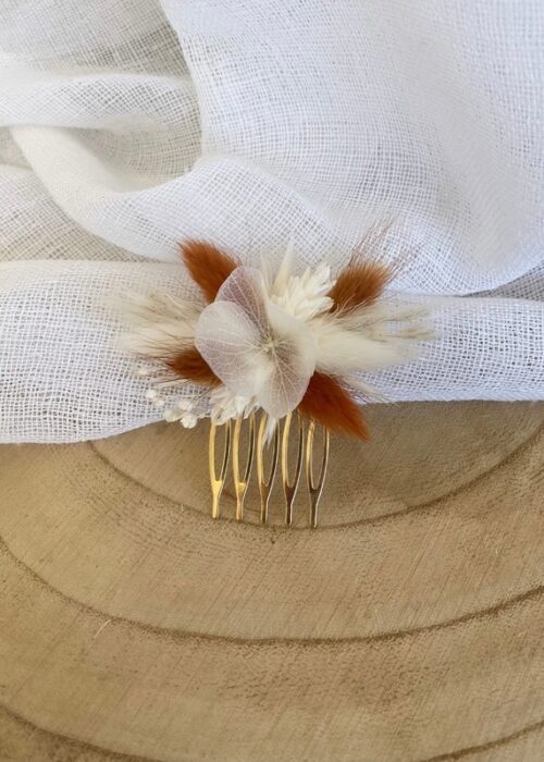 Peigne Blanc/terracotta